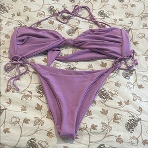 Lilac Tie-Side Bikini Set